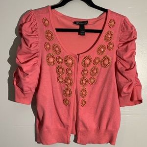 Cropped embellished cardigan